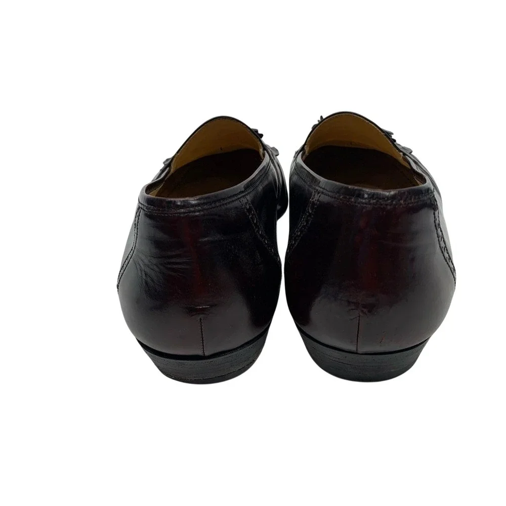 Magnanni Mens Tassel Loafers Brown Burgundy Leather Wingtip Shoes 10.5 M Italy
